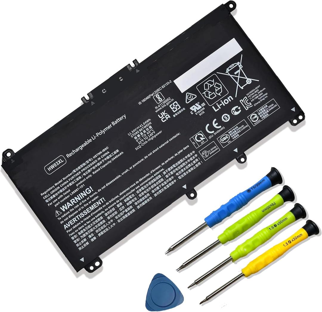41.04Wh HW03XL L97300-005 Laptop Battery Replacement for HP Pavilion 15-EG 15-eg0xxx 15-eg0073cl 15-eg0070wm 15-EH 17-CN 17-cn0xxx 17-CP 17-cpo700dx Series L96887-421 l97300-005 HW03041xl-pl