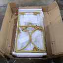 Tribesigns Modern Computer Desk with 2 Drawers, 41 Inches Study Writing Office Desk for Home Office, Bedroom, Makeup Vanity Table Desk with Gold Metal Frame, White & Gold