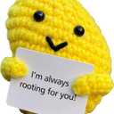 Emotional Support Mango Gifts Crochet, Positive Fruit Cute Funny Cool Office Desk Decor Decorations for Her Women Men (Mango-2)