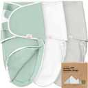Baby Swaddle Sleep Sacks with Zipper - 3-Pack Swaddles for Newborns 0-3 Months, Infant, Baby Girls, Boys, Soft & Durable Newborn Sleep Sack, Easy Diaper Change Swaddling Blanket (Sage) (One Size)