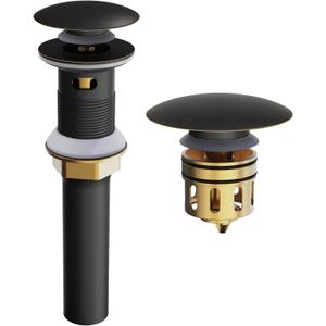 Bathroom Sink Drain with Overflow, Pop Up Drain for Bathroom Sink with Anti-Clogging Hair Catcher Basket,Oil Rubbed Bronze