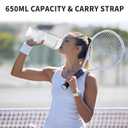 Hydrogen Water Bottle Generator Hydrogen Rich Infused Cup Portable Hydro Ionizer Machine with SPE/PEM, No Chlorine, 22 Oz 650ml Large Capacity for Home Office Exercise, White