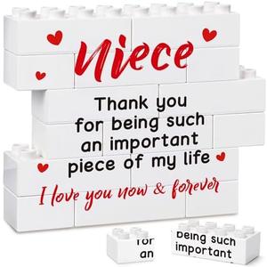Gifts for Niece Birthday Christmas Niece Gifts from Auntie Aunt Uncle, Xmas I Love You Niece Present from New Aunt Uncle, Niece Desk Plaque Decorations Signs