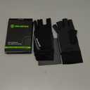 All-Around Copper Arthritis Gloves, Carpal Tunnel Pain Relief Gloves, Breathable & Anti-Slip Hand Compression Gloves for Rheumatoid, Tendonitis, Swelling, Fingerless Gloves Fit Men & Women 9.5"-10.2" (Black)