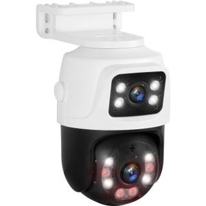 6MP Add-On PoE Security Camera,Dual Lens 360 View, with Motion Detection, Color Night Vision & 2-Way Talk, Compatible with PoE NVR Systems