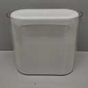 IEEK Small Waste Basket Slim Trash Can 3.2 Gallon/12L Clear and White Garbage Can Rectangle Plastic Wastebaskets Container Bin for Narrow Spaces Office,Bathroom, Bedroom,Kitchen,Living Room,Study