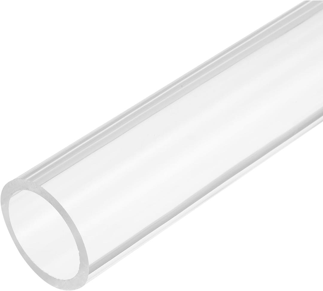 MECCANIXITY Acrylic Pipe Rigid Round Tube Clear 35mm(1.38") ID 45mm(1 3/4") OD 305mm(12") for Lamps and Lanterns,Water Cooling System