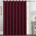 H.VERSAILTEX Blackout Patio Curtains 100 x 96 Inches for Sliding Door Extral Wide Blackout Curtain Panels Christmas Decor for Living Room - Grommet Top, 8' Tall by 8.5' Wide - Burgundy
