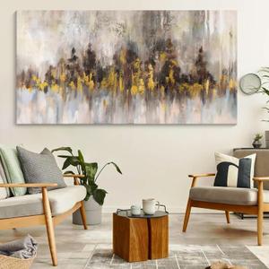 YDYSUNE Gold Abstract Wall Decor - Brown Canvas Wall Art for Living Room- Large Modern Artwork - Oil Painting Pictures for Bedroom Kitchen Home Office (20L" x 40W", Blue)
