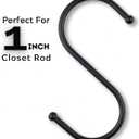 WHITECLOUDZ 20-Pack Black S Hooks for Hanging Plants, Metal S Hooks for Hanging Heavy-Duty, Closet Hooks for Hanging Clothes, Durable Kitchen Hooks for Hanging Utensils, Pots, Clothes & Bag