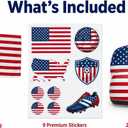 USA Soccer Fan Car Decoration Kit (Flag + Mirrors + 9 Stickers KIT)