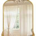 Growsun Vintage Gold Arched Mirror, 24x36 Antique Baroque Ornate Wall Mirror Decor with Full Metal Frame for Fireplace/Entryway/Living Room/Bathroom