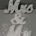 Rustic Mr and Mrs Sign for Wedding Table, 31in Light up Large White Mr and Mrs Sign Wooden Letters, Miss Decoration for Anniversary Wedding & Engagement, Gifts for Anniversary Engagement