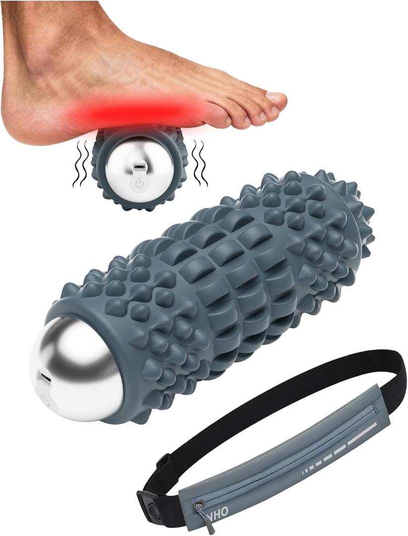 NHO Vibrating Massage Ball, Vibrating Foam Roller for Muscle Pain Relief, 4-Speed Myofascial Release Ball for Trigger Point Therapy, Deep Tissue Foot for Plantar Fasciitis, Neck, Shoulder