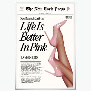 Trendy Baby Pink Poster 70s Canvas Prints The New York Press Wall Art Life Is Better in Pink Hot Girl Posters Preppy Aesthetic Decor Bedroom for Cool Girly Room Home Dorm 16x24inch Unframed