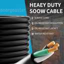 Electric 10/3 SOOW Bulk Cable-10 Gauge 3 Conductor-Rated for 600V, 30A -Water & Oil Resistant Cable for Industrial & Residential Use-Ideal for Generators,Circuits,Data Centers(150 Foot)