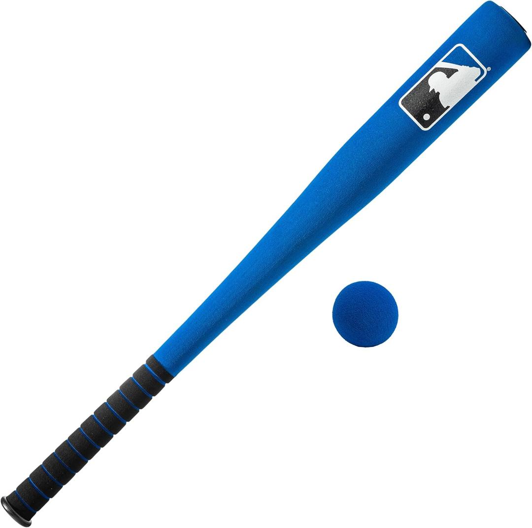 Franklin Sports MLB Kids Foam Baseball Bat + Ball Sets - Indoor + Outdoor Soft Foam Baseball Bats for Kids + Toddlers - Regular + Jumbo Barrels - 24" or 27" Length (Blue)