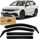 Nilight Window Visors for Volkswagen VW Tiguan 2018-2024 (Rear 29.1"), in-Channel Rain Guards, 4PCS Smoke Wind Deflectors for Rain, Snow & Highway Driving