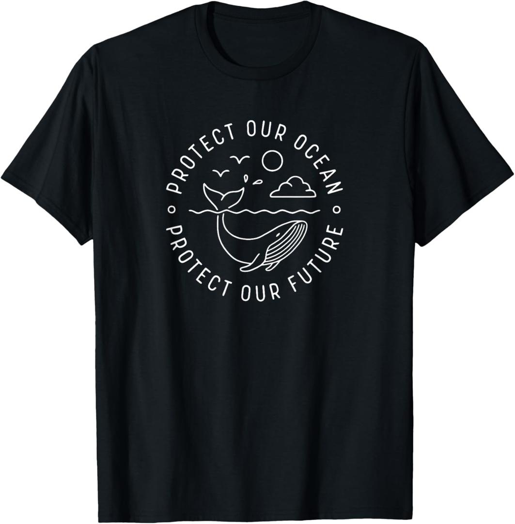 Protect Our Ocean Protect Our Future Tee Shirt Whale Ocean T-Shirt XL