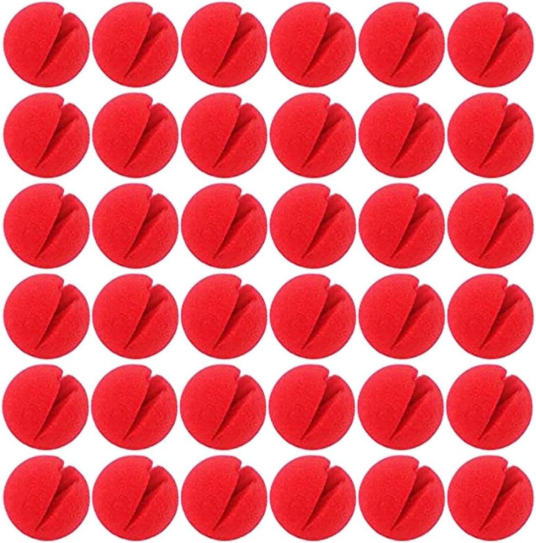 TIHOOD 30PCS 2"x2" Red Circus Clown Nose Bulk for Party Halloween Costume Supplies Christamas