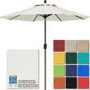 EliteShade USA 10-Year-Non-Fading 9Ft Market Patio Umbrella, UPF 50+ UV Protection Performance Sun Umbrella, Heavy Duty Commercial Grade Outdoor Table Umbrella with Crank & Tilt, Windproof Vented Top for Garden, Pool, Deck and Outdoor Playsets, White