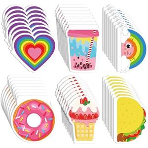 Glenmal 48 Pack Mini Cute Notebooks for Kids Kawaii Pocket Notebooks Bulk with Covers Taco, Heart, Rainbow, Donut, Ice Cream in 6 Design Small Notepads for Girls School Supplies