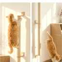 FUKUMARU Cat Wall Scratcher, 60" Tall Wall Mounted Kitten Scratching Post, Sturdy Sisal Climbing Tree for Indoor Large Cats