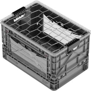 Collapsible Storage Bin with Lid & Dividers, Gray
