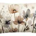 AVOIN colorlife Poppy Flowers Chinoiserie Spring Fall Throw Pillow Cover, 12 x 20 Inch Seasonal Leaves Cushion Case Decoration for Sofa Couch Farmhouse