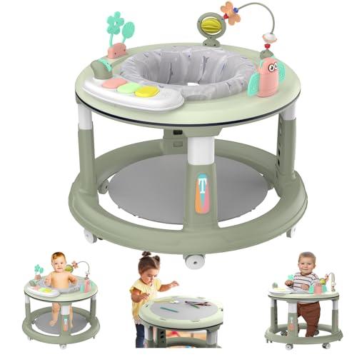 Baby Walkers with Wheel,Infant Walker for Babies with Adjustable Height,Speed & Breathable Seat Cushion, Baby Walkers and Activity Center for Boys Girls,Baby Walker and Bouncer Combo for 7-18 Months