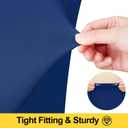 Smiry Spandex Tablecloth, Elastic Fitted Stretch Tablecloth for 6FT Rectangle Tables, Waterproof Washable Table Cover Skirt for Outdoor, Wedding, Banquet & Parties (Navy, 72Lx30Wx30H Inch)