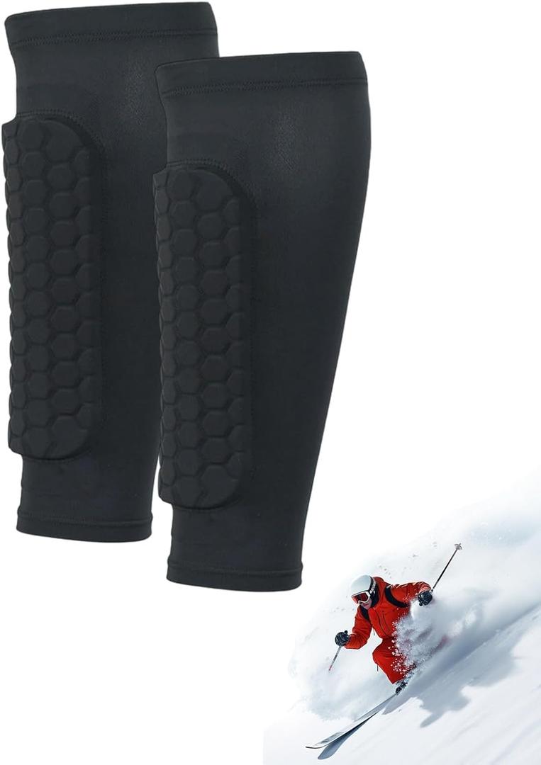 Ski Shin Guards Socks Soccer Gel Pads for Adults Calf Honeycomb Compression Sleeve Breathable Protector Pro Gear