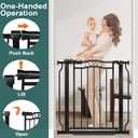 Fairy Baby 62.5"-71.6" Extra Wide Baby Gate Pressure Mount, Long Large Dog Gate Indoor Doorways Stairs, No Drill Safety Child Gate for Kids with Double Lock, Walk Thru Pet Gate for Puppy Doggy, Black