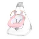 Ingenuity Simple Comfort Compact Baby Swing, Rotating Seat Swings in 3 Directions, 6 Speeds, 8 Melodies & 3 Nature Sounds, Ages 0-9 Months, Up to 20 Pounds - Pink