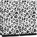 AnyDesign 2 Pcs Leopard Print Hand Towels Bath Towels Black White Cheetah Print Cotton Absorbent Decorative Face Towel for Guest Room Bathroom Kitchen Gym Decor, 29.5 x 13.7 Inch