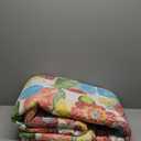 Lush Decor Layla Quilt Floral Leaf Print 3 Piece Reversible Bedding Set, King, Orange Blue