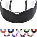 Oral Mart Black/White Adult Gum Shield - Sports Mouth Guard for Karate, Boxing, Martial Arts, Football, MMA, Sparring, Hockey, Rugby, BJJ, Muay Thai,Soccer