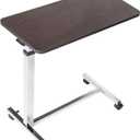 Drive Medical 13003 Non Tilt Top Overbed Table with Wheels, Chrome, 1 Count