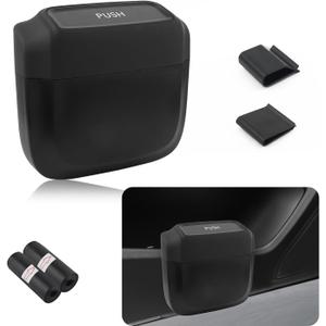 Turcee Car Trash Can with Lid,Waterproof Car Trash Bin with Storage Garbage Bag,Multi-Functional Car Garbage Can with Capacity 600ml,Mini Trash Can Car Organizer Fit for Car,Home,Office