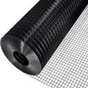 Black Hardware Cloth 48 in × 100 ft, 19 Gauge 1/2 inch Black PVC Vinyl Coated Welded Wire Fence Supports Poultry Netting Chicken Coop Cover Wire Fencing