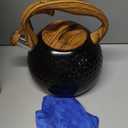 Tea Kettle Stovetop, 3.2 Qt Stainless Steel Whistling Kettle for Stove Top, Food Grade Teapot with Wood Pattern Handle for Coffee, Milk etc, Gas Electric Applicable (Black)