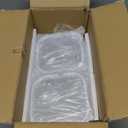 Soup Containers with Lids Glass 32 oz, 4 Cup Borosilicate Glass Food Storage Containers, Microwave & Freezer Safe Jars, Small Square Meal Prep Bowl for Salad, Fruit, Lunch, Ice Cream, Travel, 4 Pack