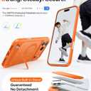 TORRAS Strong Magnetic & Seamless Stand for iPhone 17 Pro Max Case, Fit for MagSafe, Military Grade Drop Protection, Adjustable Kickstand for iPhone 17 Pro Max Case Translucent Matte Orange