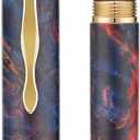 Asvine Stabilized Wood Fountain Pen C2000 Number 8 Fine Nib Large Handcraft Unique Pattern Pen with Converter Pen Box Collection Set- Sunset