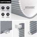LazBlinds Cordless Cellular Shades, No Tools No Drill Light Filtering Honeycomb Shades Pleated Blinds for Windows, 22'' W x 48'' H, Dark Grey