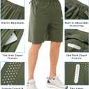 NORTHYARD Men's Athletic Running Shorts Gym Workout 7"/9"/5" Quick Dry Lightweight Sports Basketball Tennis 3 Zipper Pockets (Green, XXL)