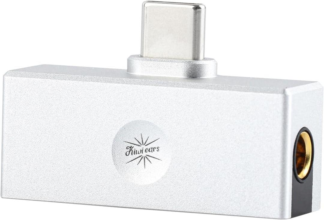 Linsoul Kiwi Ears Allegro Mini Portable IEM DAC, in Ear Monitor Amplifier, USB C to 3.5/4.4mm Output, with Custom Chip, High Resolution 32bit/384kHz, HiFi Earbuds Amp for Phone/PC (Silver)