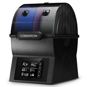 Comgrow Filament Dryer Box, SH02 Filament Dehydrator with PTC Fast Heater and Touch Screen, 3D Printer Filament Sealed Storage Box with 2 Spools Holder Compatible with PLA PETG TPU ABS 1.75/2.85mm