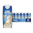 Pure Protein Vanilla Protein Shake, 30g Complete Protein, Vitamins A, C, D, and E plus Zinc to Support Immune Health, Ready to Drink and Keto-Friendly, 11oz Bottles, 12 Pack (EXP 08/06/26)
