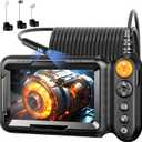 Endoscope Camera with Light, 5-inch Dual Lens 1920P HD Borescope, 7.9mm Camera with 9 LEDs, 16.5ft Semi-Rigid Cable, IP67 Waterproof - for Sewer/Drain Pipe, Automotive Inspection, Tools & Cool Gadgets